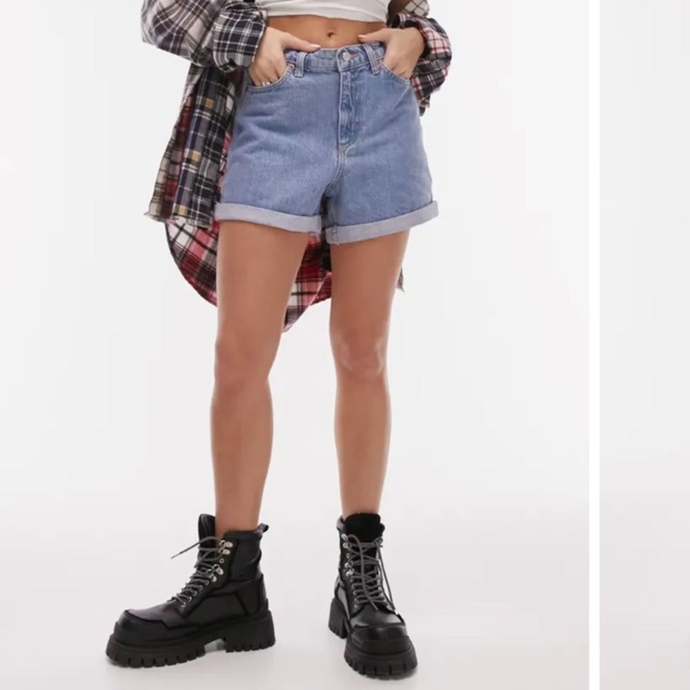 Top shop Roll Hem Mom Denim Shorts